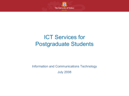 Postgraduate Induction - The University of Sydney