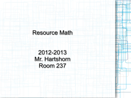 Resource Math - Buncombe County Schools