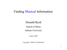Finding Music - Indiana University Computer Science Department