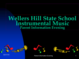 2015 Parent Information Evening