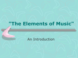"The Elements of Music"