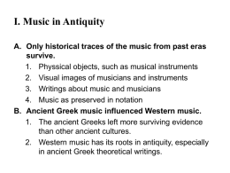 I. Music in Antiquity