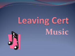 Leaving Cert Music - GUIDANCE ON THE GREEN