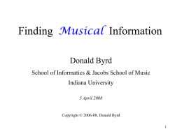 Finding Musical Information - Indiana University Computer Science
