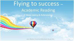 Flying to success – Academic Reading + Note