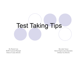 Test Taking Tips