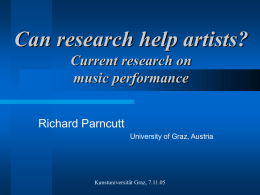 Can research help artists? Current research on music performance