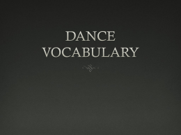 All Dance Vocab