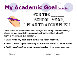 My Academic Goal (sample)