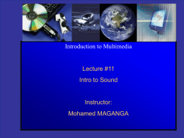 Lecture10-Intro to Sound