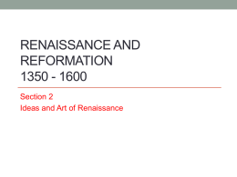 Renaissance and Reformation 1350