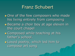 Schubert and the Art Song