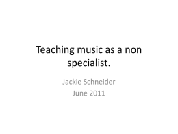 Teaching music as a non specialist.