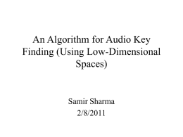 An Algorithm for Audio Key Finding (Using Low
