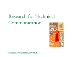 Research for Technical Communication