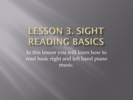 Lesson 3 Piano Basics I