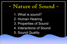 II. Nature of Sound