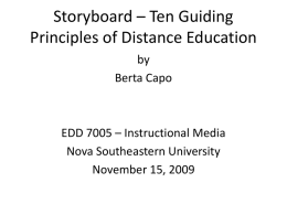Ten Guiding Principles of Distance Education Power Point