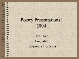 Poetry Presentations!