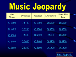 Music Jeopardy