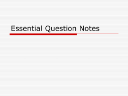 Essential Question Notes