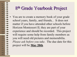8th Grade Yearbook Project