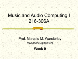 Music and Audio Computing 1 216-306A