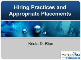Krista Reid Presentation - Michigan Association of School Personnel