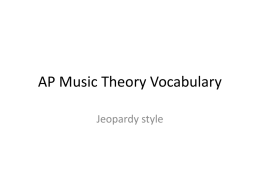 AP Music Theory Vocabulary
