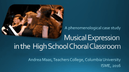 Musical Expression in the High School Choral Classroom