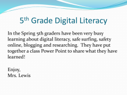 5th Grade Digital Literacy