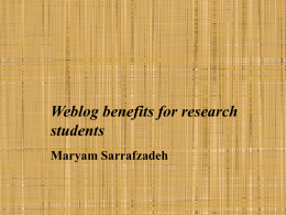 Weblogs benefits for research students