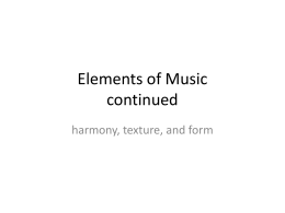 Elements of Music continued