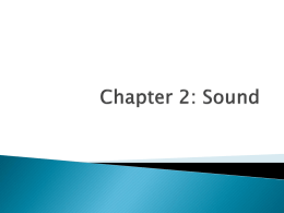 Chapter 2: Sound