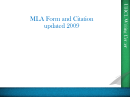 MLA Format 2009
