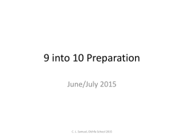 9 into 10 Preparation