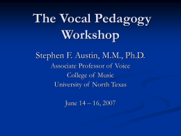 Vocal Registers - UNT College of Music