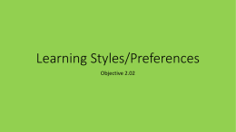 Learning Styles/Preferences