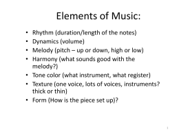 Elements of Music - Woodland Middle School Music