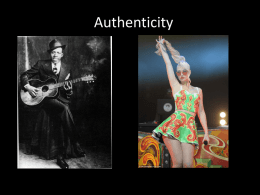 Music cultures Authenticity