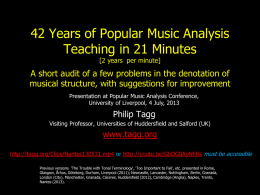 42 Years of Popular Music Analysis Teaching in 21