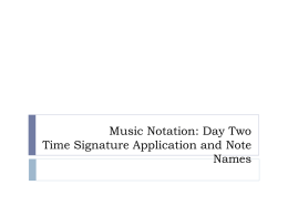 Music Notation: Day Two Time Signature Application and Note Names
