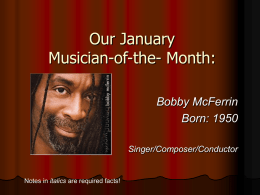Our January Musician of the Month