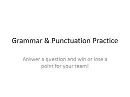 Second Punctuation / Grammar PowerPoint