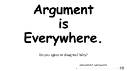 Argument is Everywherex