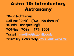 Astro 10: Introductory Astronomy