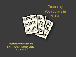 Teaching Vocabulary in music