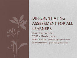 Differentiating Assessment for all learners