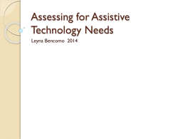 Assessing for Assistive Technology Needs
