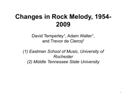 A Corpus Analysis of Rock Harmony Trevor de Clercq and David